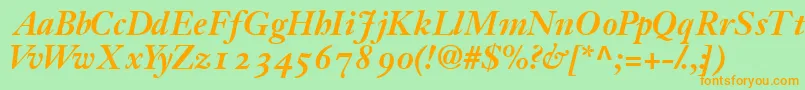 fuente JansonossskBold – Fuentes Naranjas Sobre Fondo Verde