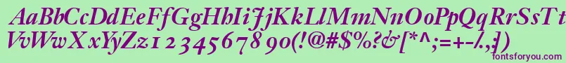 JansonossskBold Font – Purple Fonts on Green Background