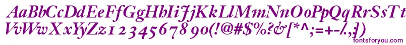 JansonossskBold-Schriftart – Violette Schriften auf weißem Hintergrund