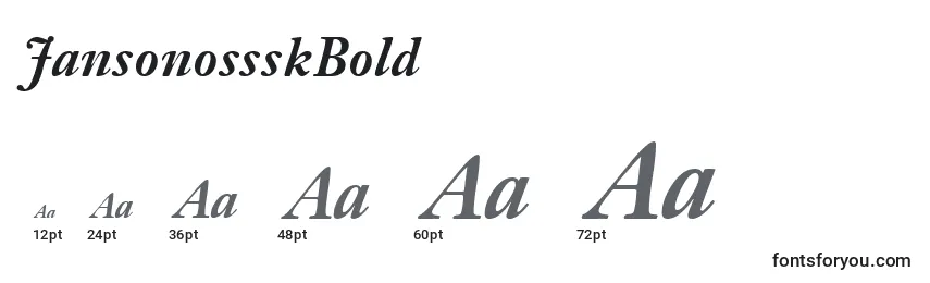 JansonossskBold Font Sizes