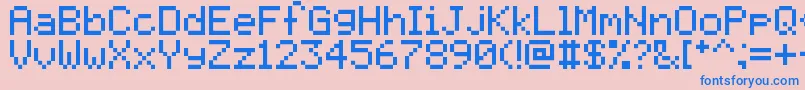 Pixelmix Font – Blue Fonts on Pink Background