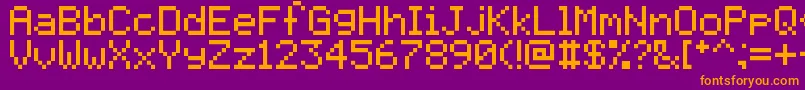 Pixelmix Font – Orange Fonts on Purple Background