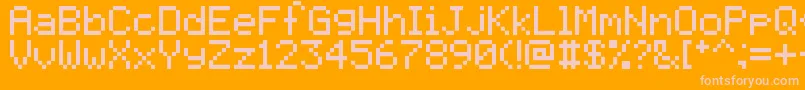 Czcionka Pixelmix – różowe czcionki na pomarańczowym tle