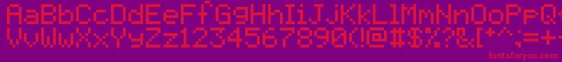 Pixelmix Font – Red Fonts on Purple Background