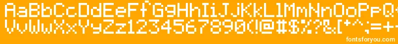 Police Pixelmix – polices blanches sur fond orange