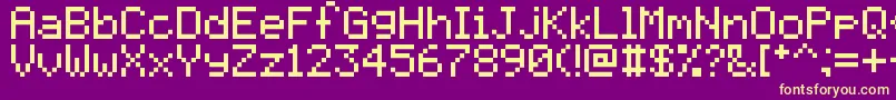 Pixelmix Font – Yellow Fonts on Purple Background