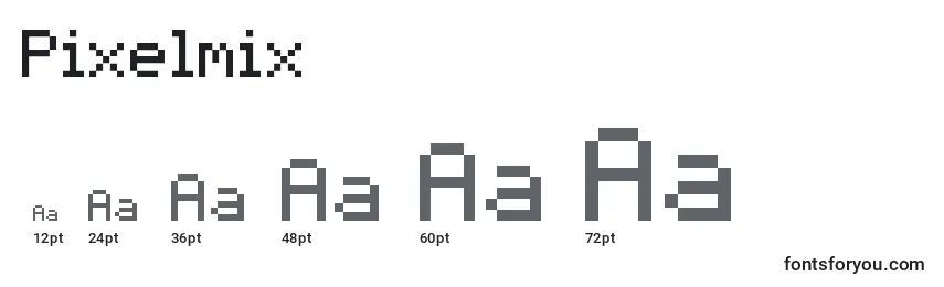 Размеры шрифта Pixelmix