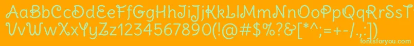 DeliusswashcapsRegular Font – Green Fonts on Orange Background