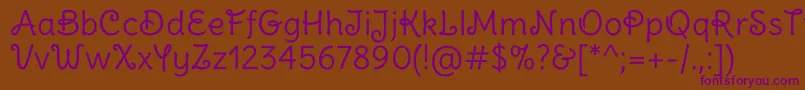 Шрифт DeliusswashcapsRegular – фиолетовые шрифты на коричневом фоне
