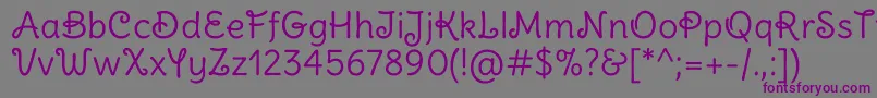 DeliusswashcapsRegular Font – Purple Fonts on Gray Background
