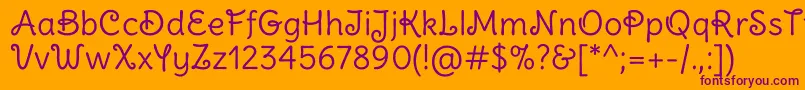 DeliusswashcapsRegular Font – Purple Fonts on Orange Background