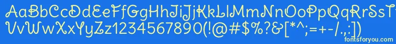 DeliusswashcapsRegular Font – Yellow Fonts on Blue Background