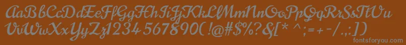 Weitere Informationen zur NoricanRegular-Schriftart NoricanRegular-Schriftart – Graue Schriften auf braunem Hintergrund