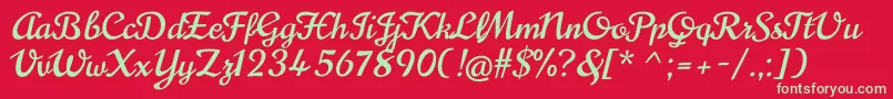 Czcionka NoricanRegular – zielone czcionki na czerwonym tle