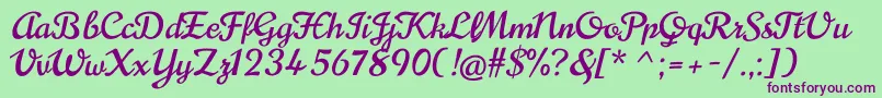 NoricanRegular Font – Purple Fonts on Green Background