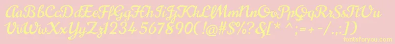 NoricanRegular-Schriftart – Gelbe Schriften auf rosa Hintergrund