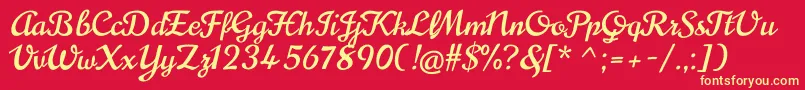 NoricanRegular Font – Yellow Fonts on Red Background