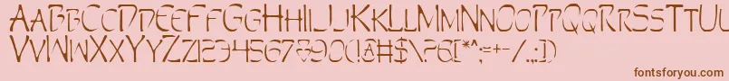 Weitere Informationen zur Perdition-Schriftart Perdition-Schriftart – Braune Schriften auf rosa Hintergrund