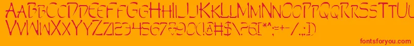 Perdition Font – Red Fonts on Orange Background