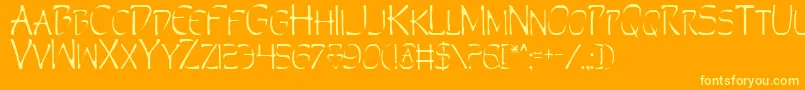 Perdition Font – Yellow Fonts on Orange Background