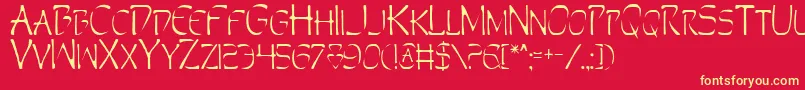 Perdition Font – Yellow Fonts on Red Background