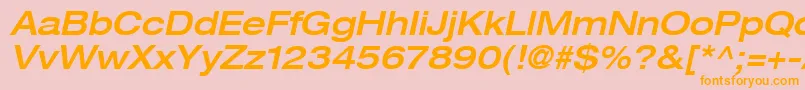 HelveticaLt63MediumExtendedOblique Font – Orange Fonts on Pink Background