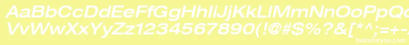 HelveticaLt63MediumExtendedOblique Font – White Fonts on Yellow Background