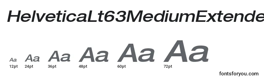 Größen der Schriftart HelveticaLt63MediumExtendedOblique