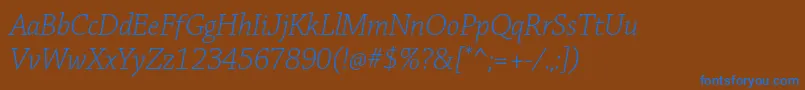 ChaparralproLightitsubh Font – Blue Fonts on Brown Background