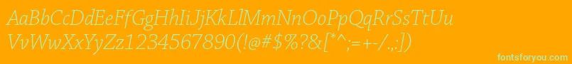 ChaparralproLightitsubh Font – Green Fonts on Orange Background