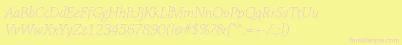 ChaparralproLightitsubh-fontti – vaaleanpunaiset fontit keltaisella taustalla