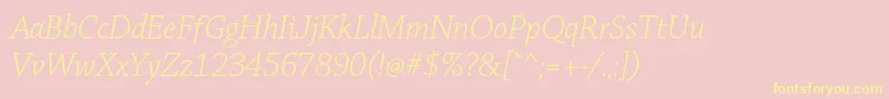ChaparralproLightitsubh Font – Yellow Fonts on Pink Background