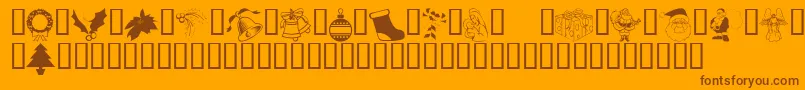 Шрифт SeasonsGreetings – коричневые шрифты на оранжевом фоне