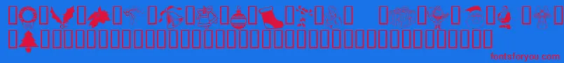 SeasonsGreetings Font – Red Fonts on Blue Background