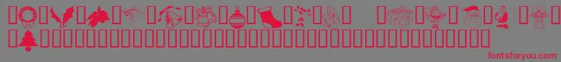 SeasonsGreetings Font – Red Fonts on Gray Background