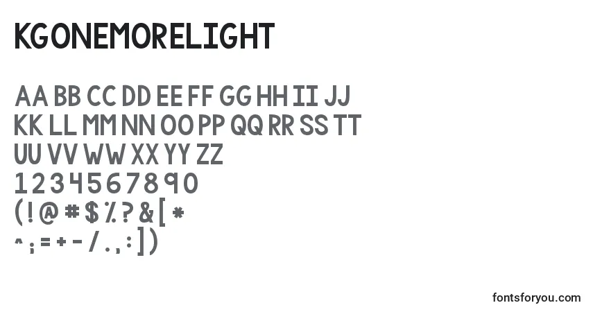 A fonte Kgonemorelight – alfabeto, números, caracteres especiais