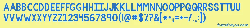 More about Kgonemorelight Font Kgonemorelight Font – Blue Fonts on Yellow Background