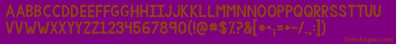 Weitere Informationen zur Kgonemorelight-Schriftart Kgonemorelight-Schriftart – Braune Schriften auf violettem Hintergrund