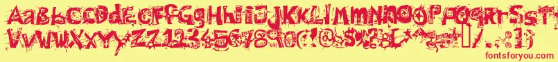 Hairofth Font – Red Fonts on Yellow Background