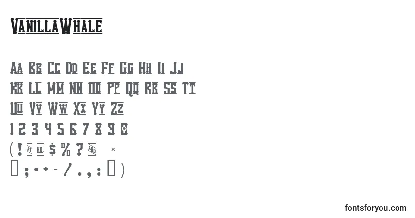 Шрифт VanillaWhale – алфавит, цифры, специальные символы