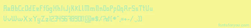 Fcraftsb Font – Green Fonts on Yellow Background