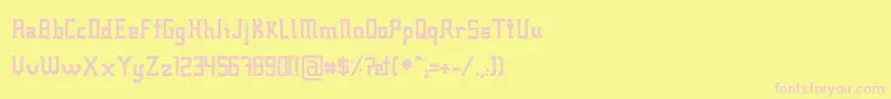 Fcraftsb-fontti – vaaleanpunaiset fontit keltaisella taustalla
