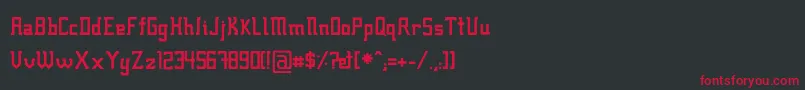 Fonte Fcraftsb – fontes vermelhas em um fundo preto