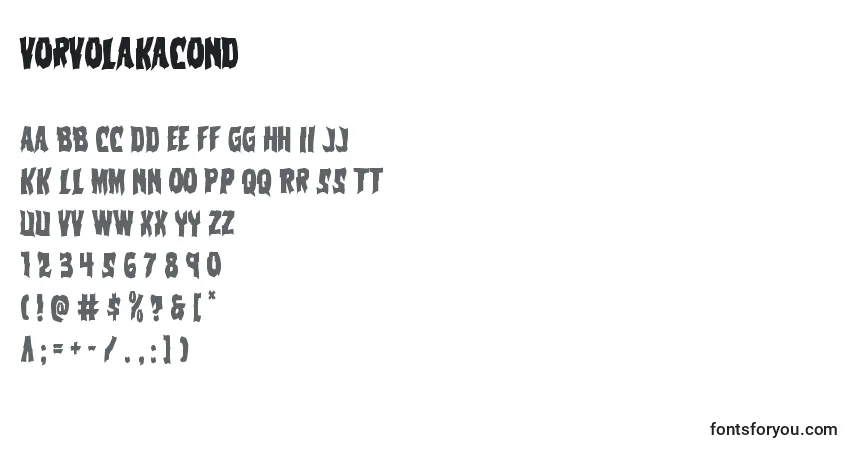 Vorvolakacond Font – alphabet, numbers, special characters