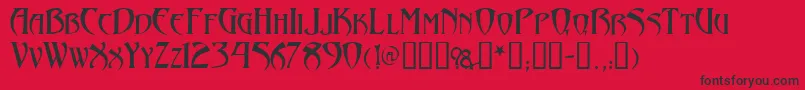 Arthurgothic Font – Black Fonts on Red Background