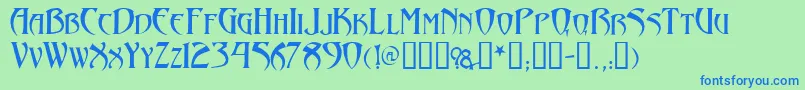 Arthurgothic Font – Blue Fonts on Green Background