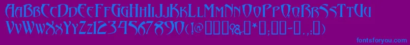 Arthurgothic Font – Blue Fonts on Purple Background