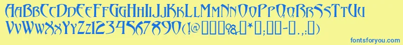 Arthurgothic Font – Blue Fonts on Yellow Background