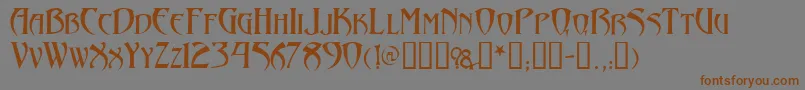 Arthurgothic Font – Brown Fonts on Gray Background