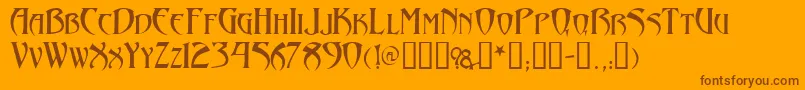 Arthurgothic Font – Brown Fonts on Orange Background